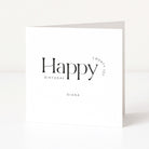 White 21st birthday card with black text on a white background