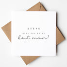 Card with 'Will you be my best man?' text on a white background