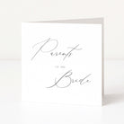 Greeting card with 'Parents of the Bride' text on a white background