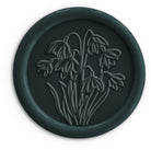 dark forest green wedding wax seals with snowdrop emblem