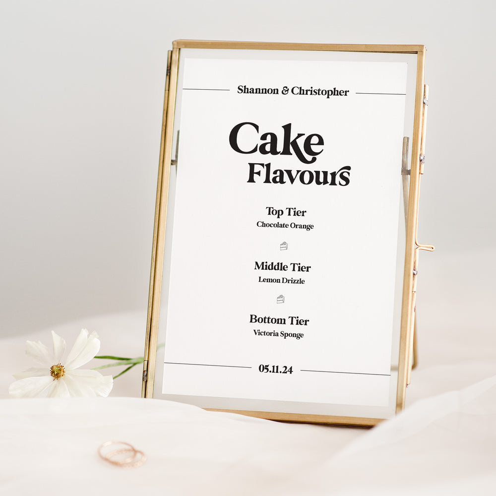 Wedding Cake Flavours Sign - Personalised