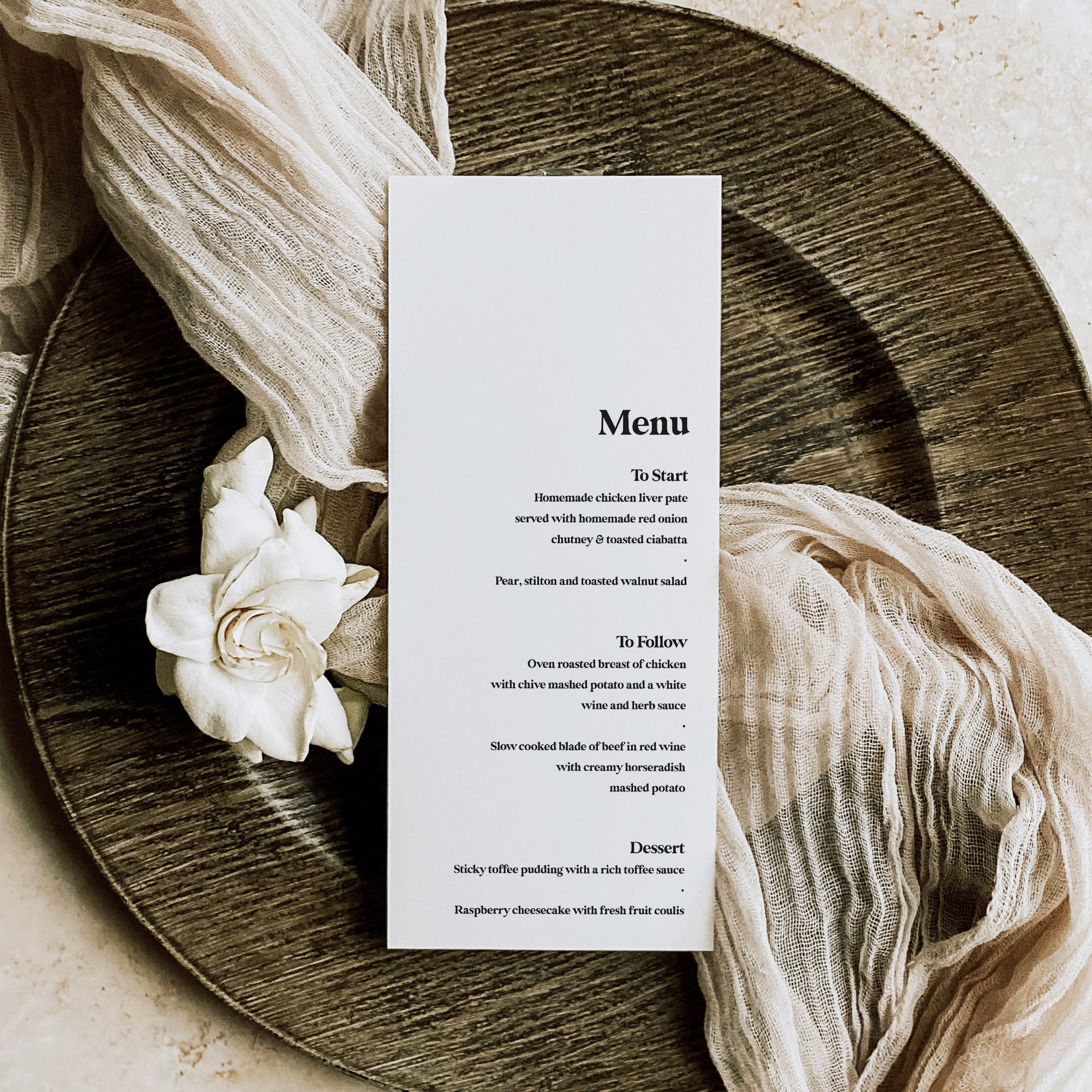 Modern Retro Wedding Menu Card - Soho Collection, Elle Bee Design