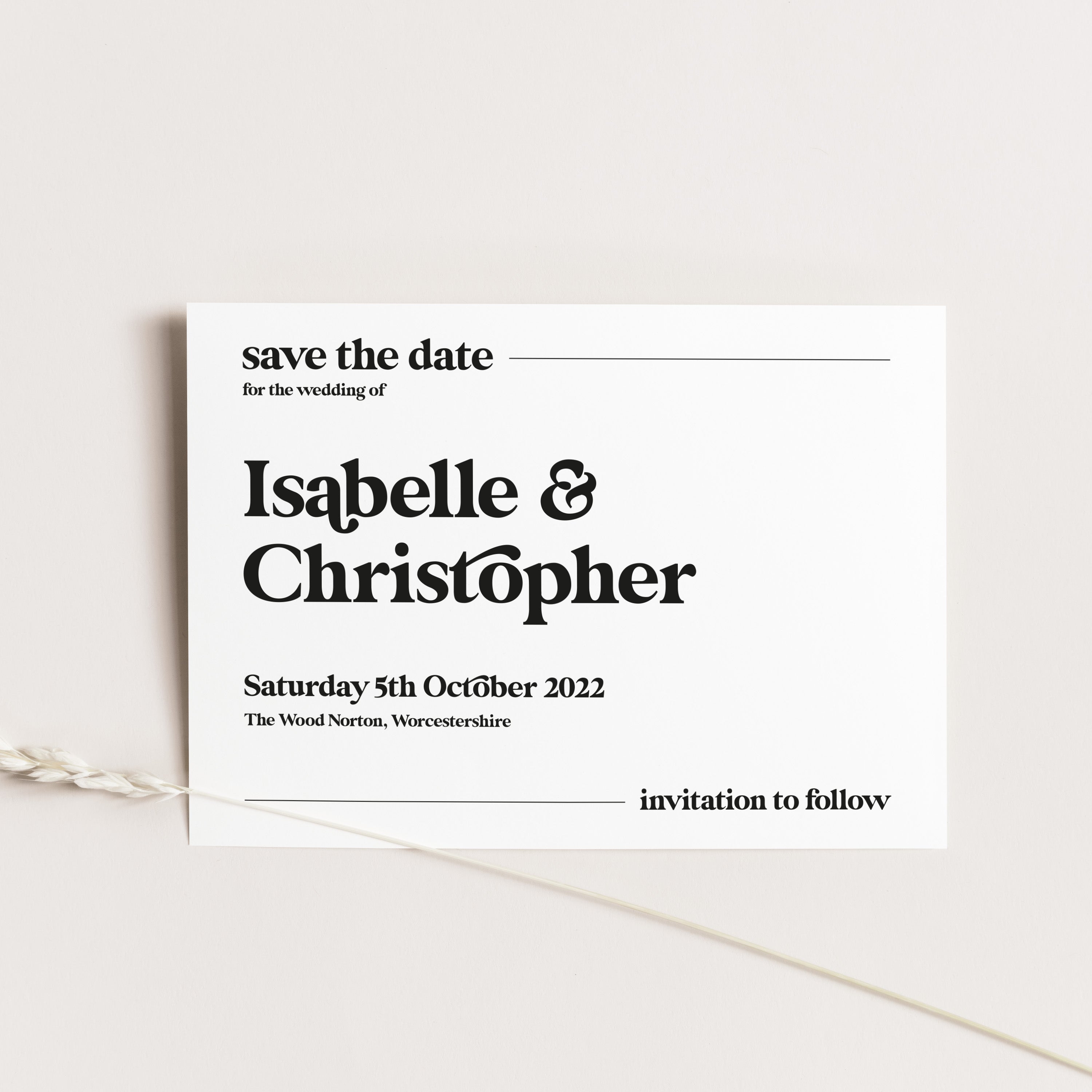 Retro Save the Date Card - Soho Collection, Elle Bee Design