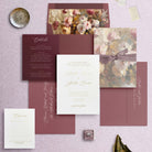 Gold Foil Pressed Wedding Invitation Suite in Rose Colour Scheme - The Sophia Collection