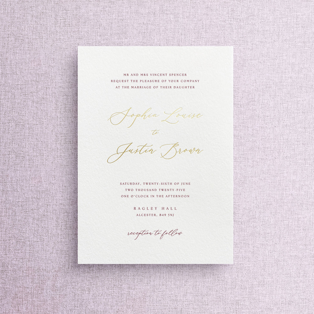 Sophia - Foil Pressed Wedding Invitation Suite