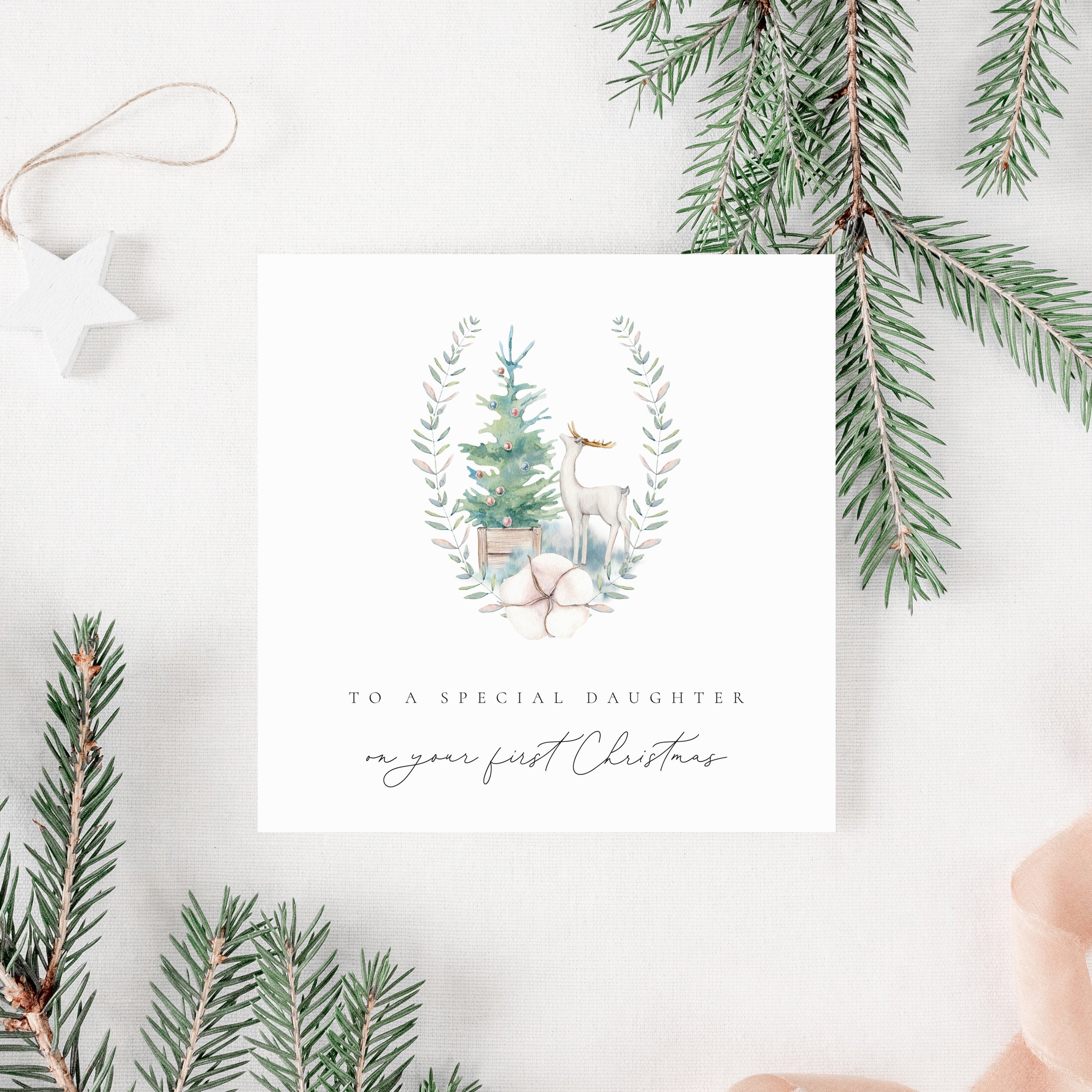 special daughter 1st christmas - christmas card (cci003) – elle