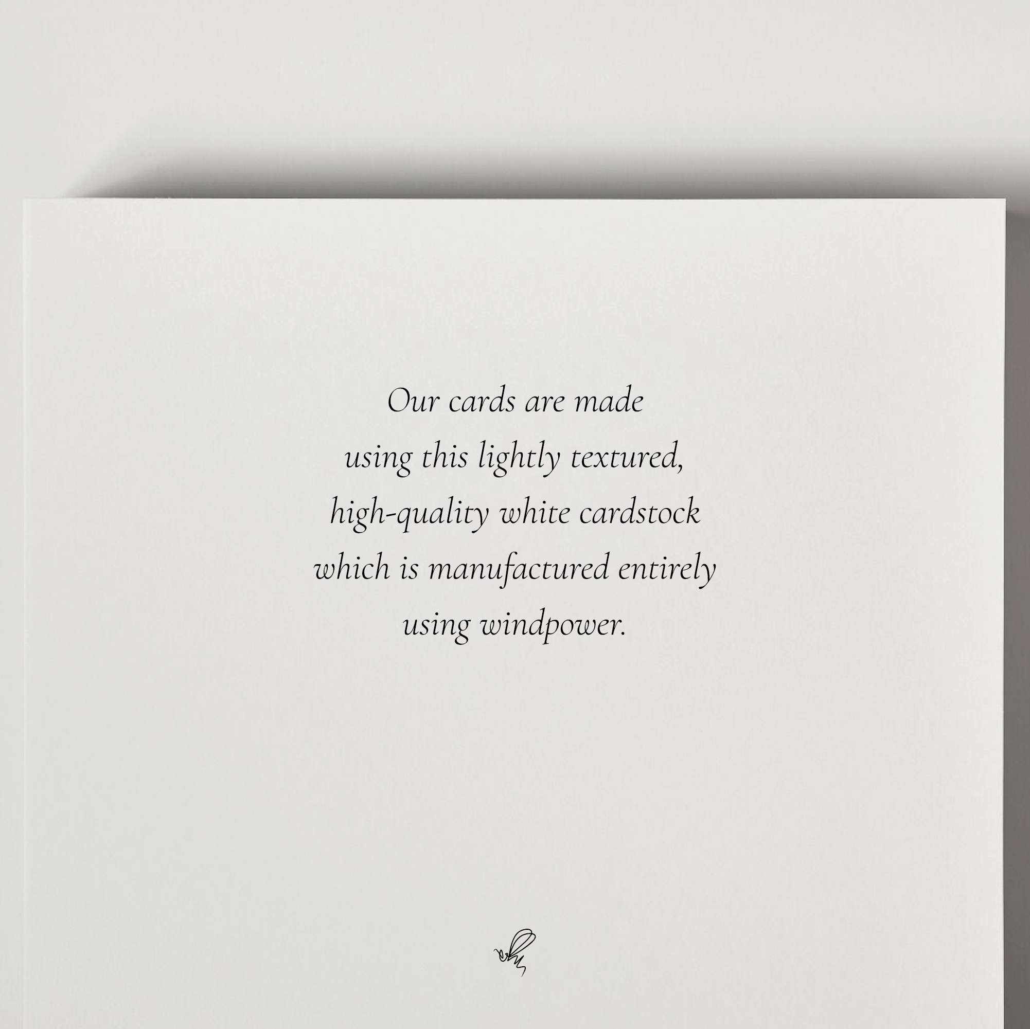White card with text on a light gray background