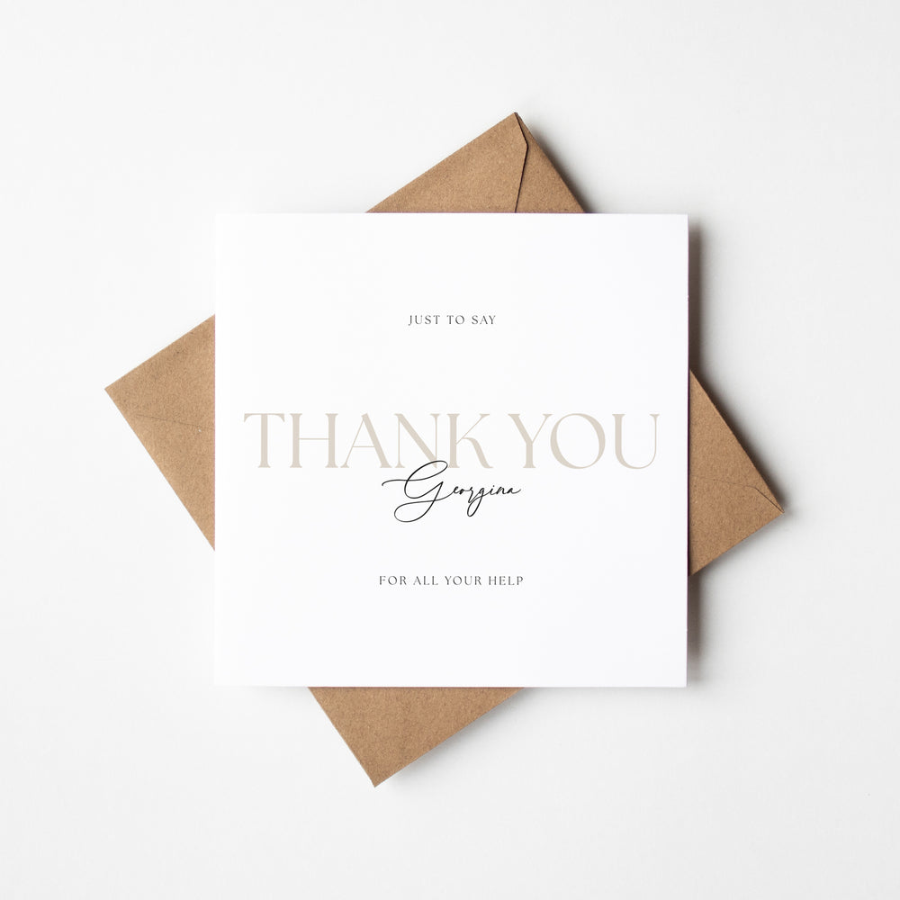 Personalised Thank You Card (TYT005)