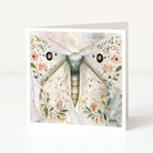 Greeting card with a butterfly illustration on a white background