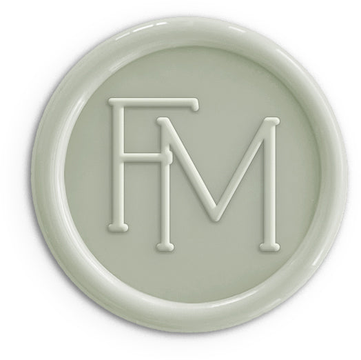 sage green wedding wax seal for invitations and envelopes