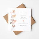 Valentine's Day card with heart design and personalized message on a white background