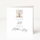 Greeting card with polar bears and text for a wife on her first Mother's Day