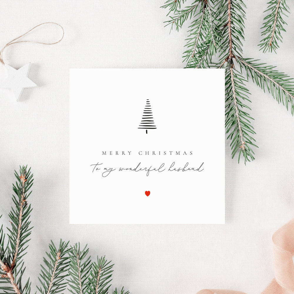 Wonderful Husband Christmas Card - Elle Bee Design