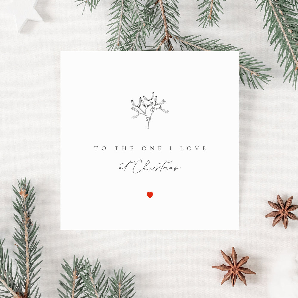 To The One I Love Modern Christmas Card - Elle Bee Design