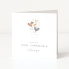 Greeting card with heart-shaped flowers and text 'I love you today, tomorrow & always' on a white background
