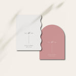 White and Pink Modern Shaped Wedding Save the Date Cards - Victoria Collection, Elle Bee Design