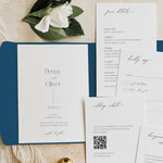 Modern Wedding Pocketfold Invitation - Victoria Collection, Elle Bee Design