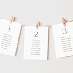 Modern Wedding Seating Plan Cards - Victoria Collection, Elle Bee Design