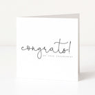 Greeting card with 'congrats! on your engagement' text on a white background