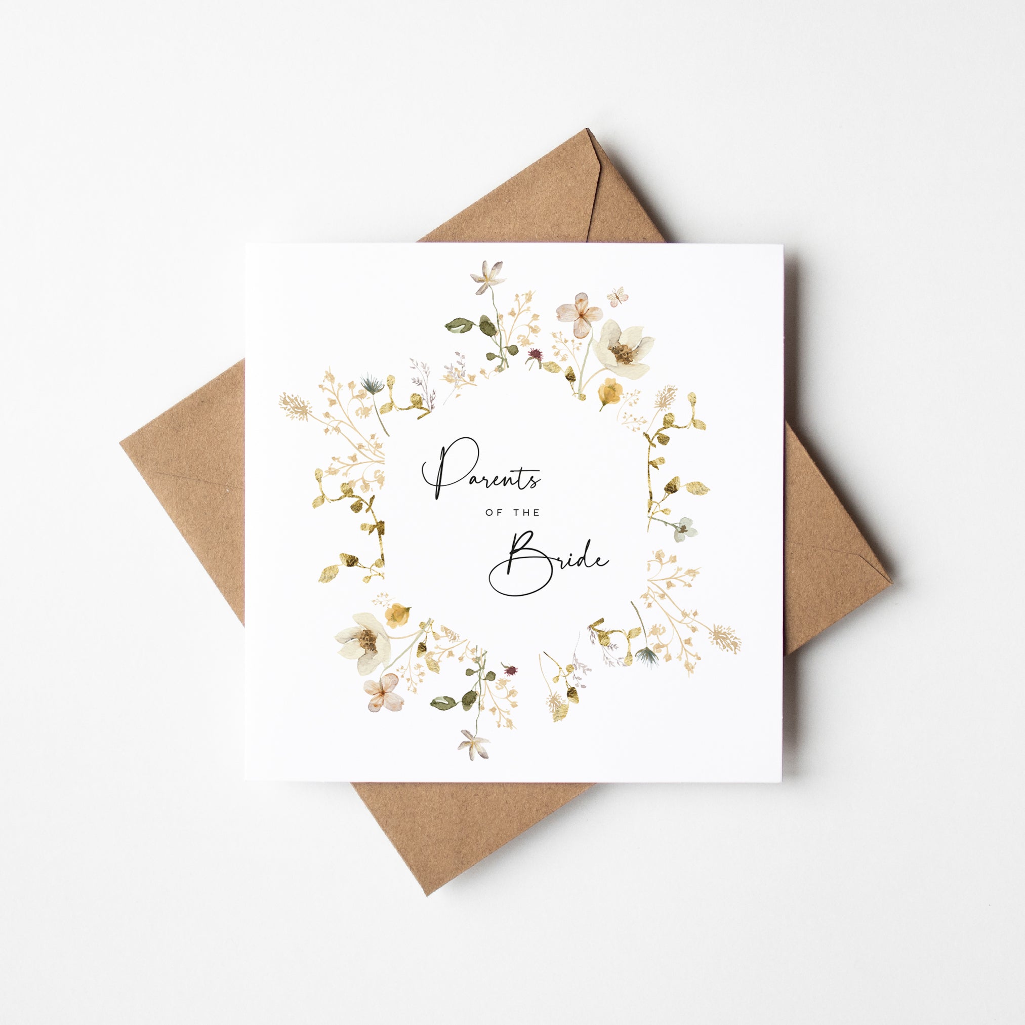 Wildflower Parents of the Bride Wedding Card - Elle Bee Design