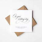 Personalised elegant calligraphy wedding day card