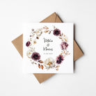 Personalised autumnal wreath wedding day card