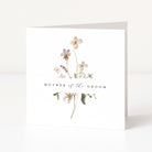 Greeting card with floral design and 'Mother of the Groom' text on a white background