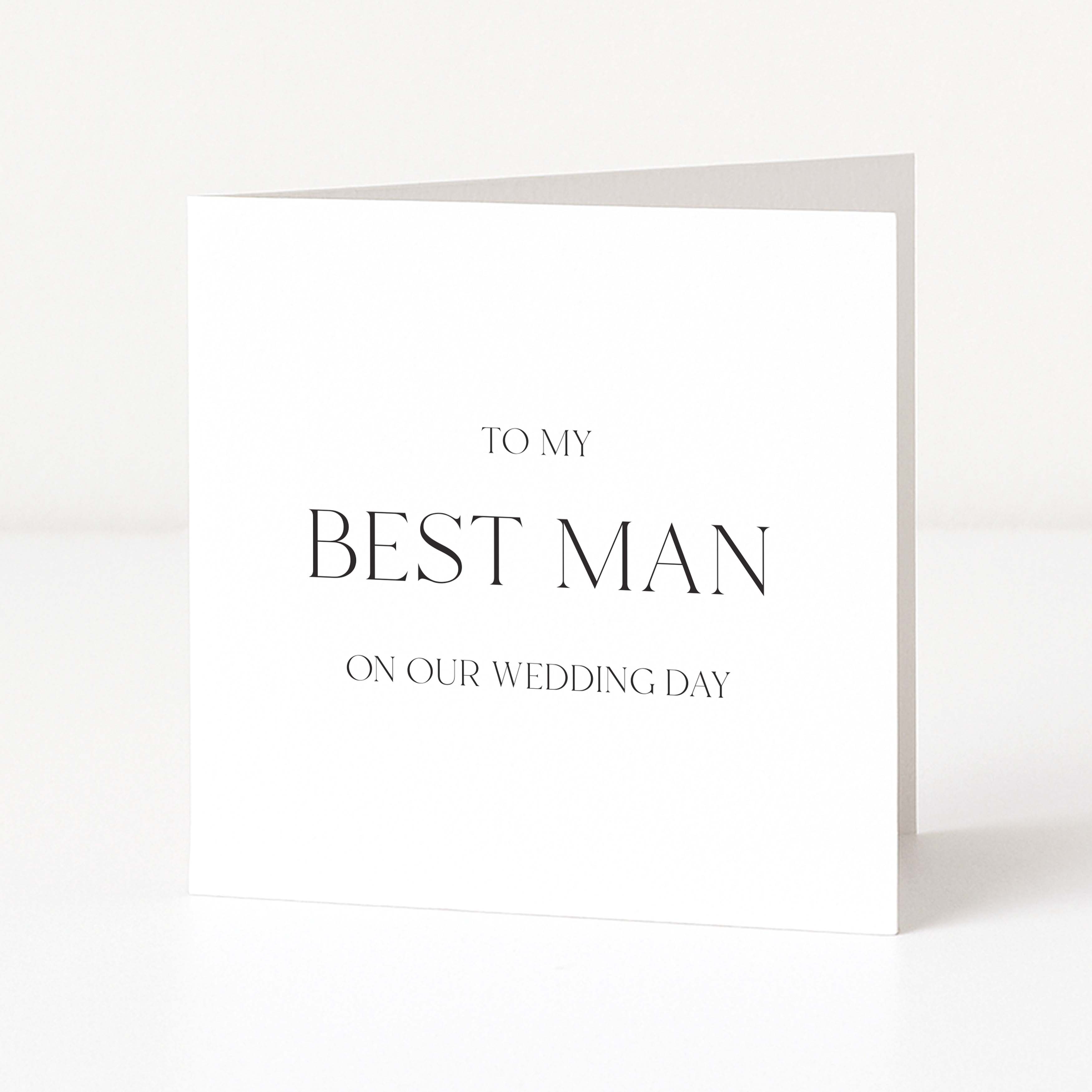 Greeting card for best man on wedding day with elegant design
