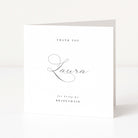 Greeting card with 'Thank you Laura for being my Bridesmaid' text on a white background