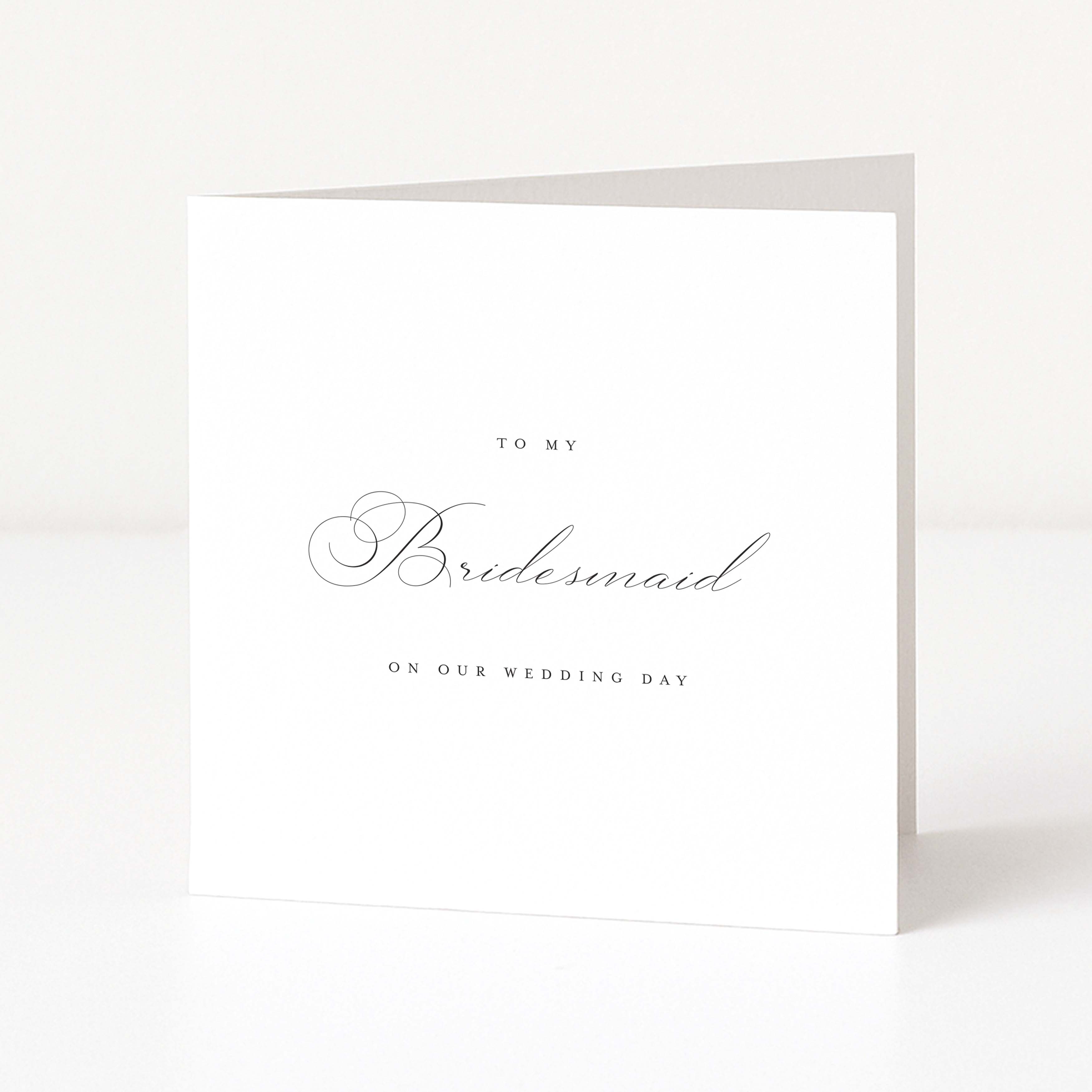 Elegant card to a bridesmaid on wedding day