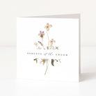 Greeting card with floral design and 'Parents of the Groom' text on a white background