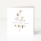 Floral greeting card for father of the groom on a white background