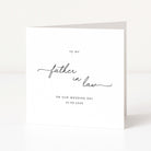 A modern greeting card for father in law on wedding day, featuring personalised date