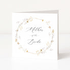 Greeting card for mother of the bride with wildflower wreath