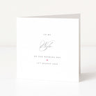 Elegant card for wife on wedding day with personalised date