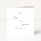 Greeting card for the father of the groom on a white background