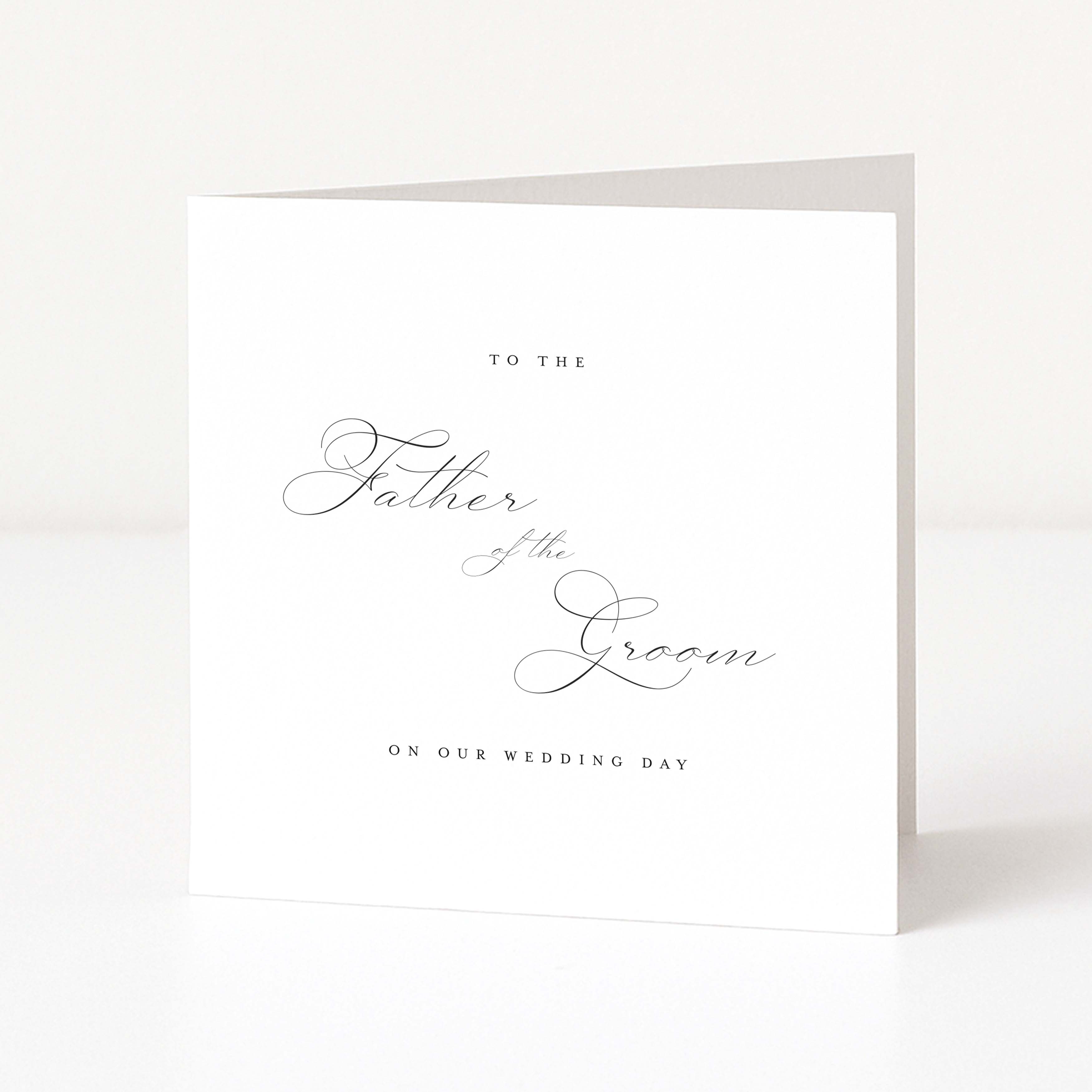 Greeting card for the father of the groom on a white background