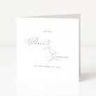 Greeting card for parents of the groom on a white background