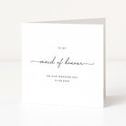 Personalised wedding day card for thanking maid of honour