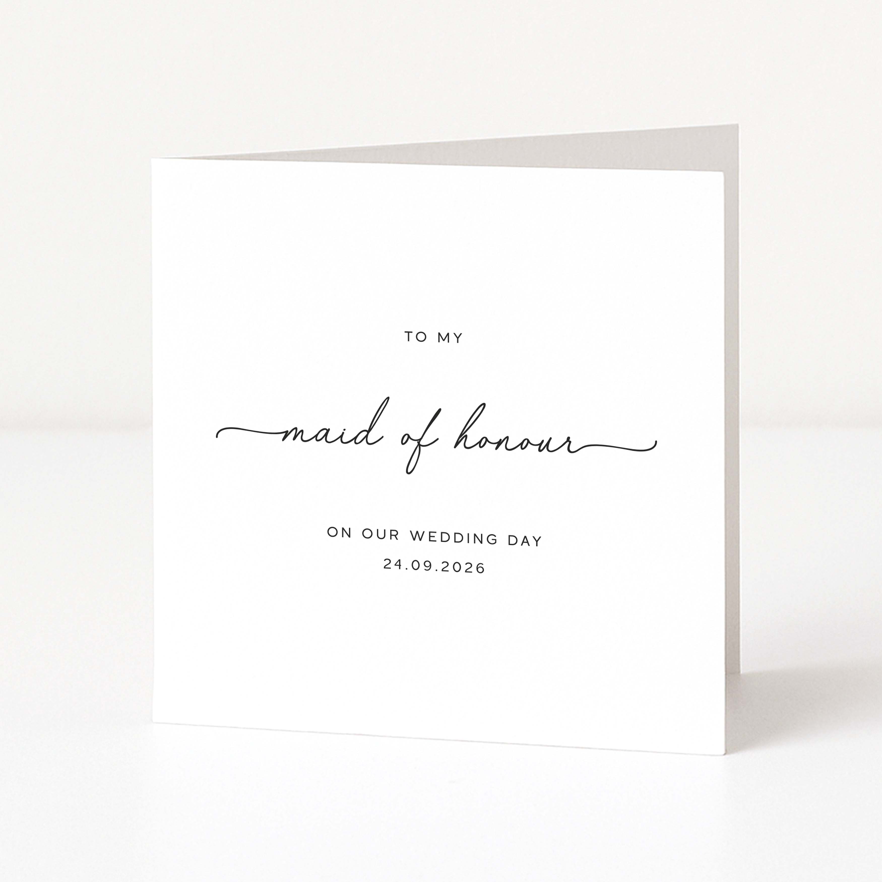 Personalised wedding day card for thanking maid of honour