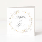 Wedding card for mother of the groom with wildflower wreath