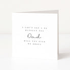 Greeting card with a sweet proposal message to a father on a white background