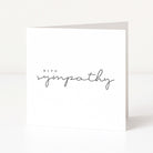 Greeting card with 'With Sympathy' text on a white background