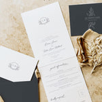 Monogram Crest Concertina Wedding Invitation - Westminster Collection, Elle Bee Design
