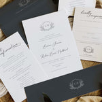 Monogram Crest Wedding Invitation Suite - Westminster Collection, Elle Bee Design