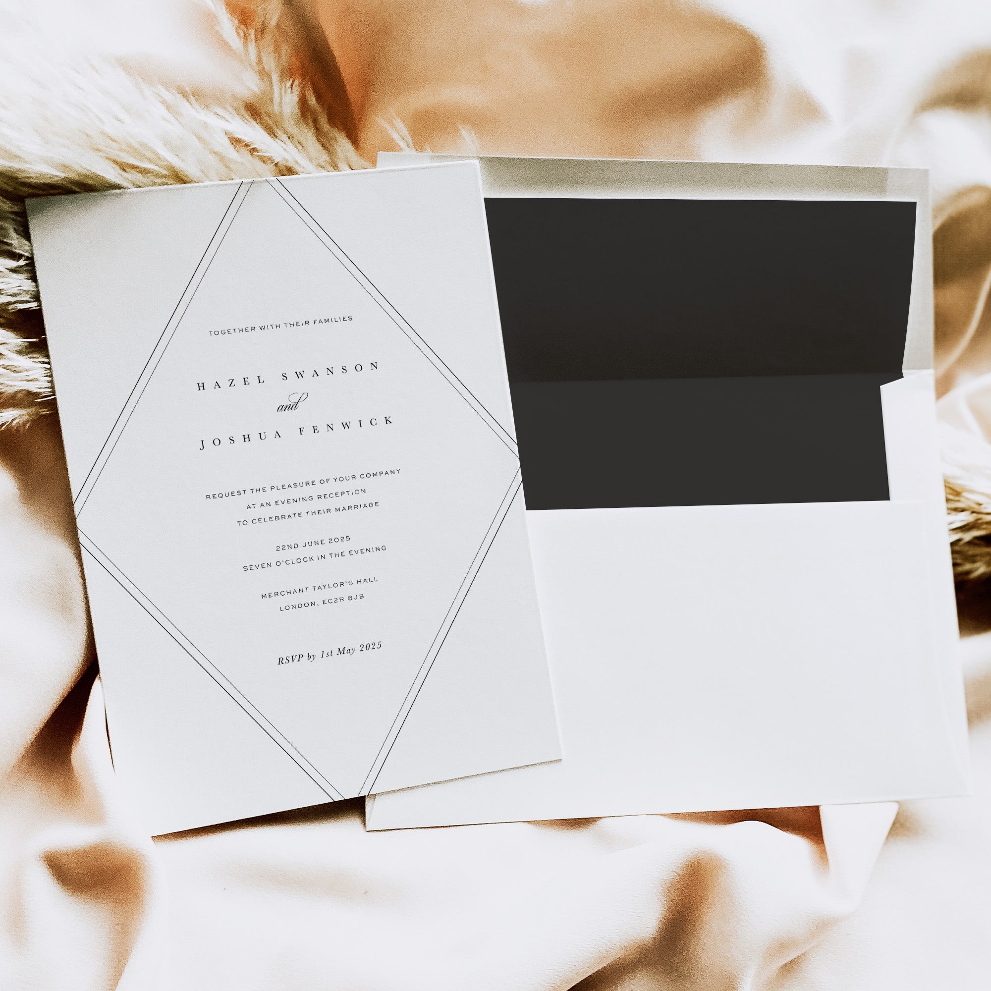 Elegant Simple Evening Wedding Invitation - Willesden Collection, Elle Bee Design