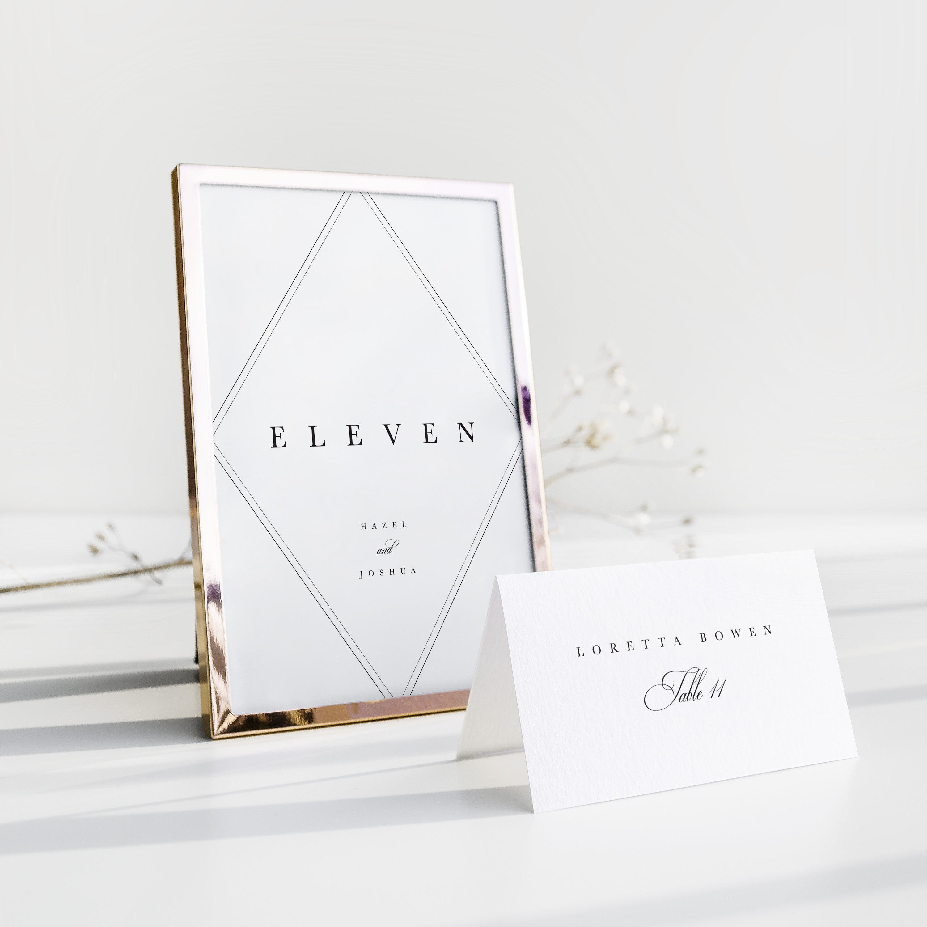 Elegant Wedding Table Number Card - Willesden Collection, Elle Bee Design