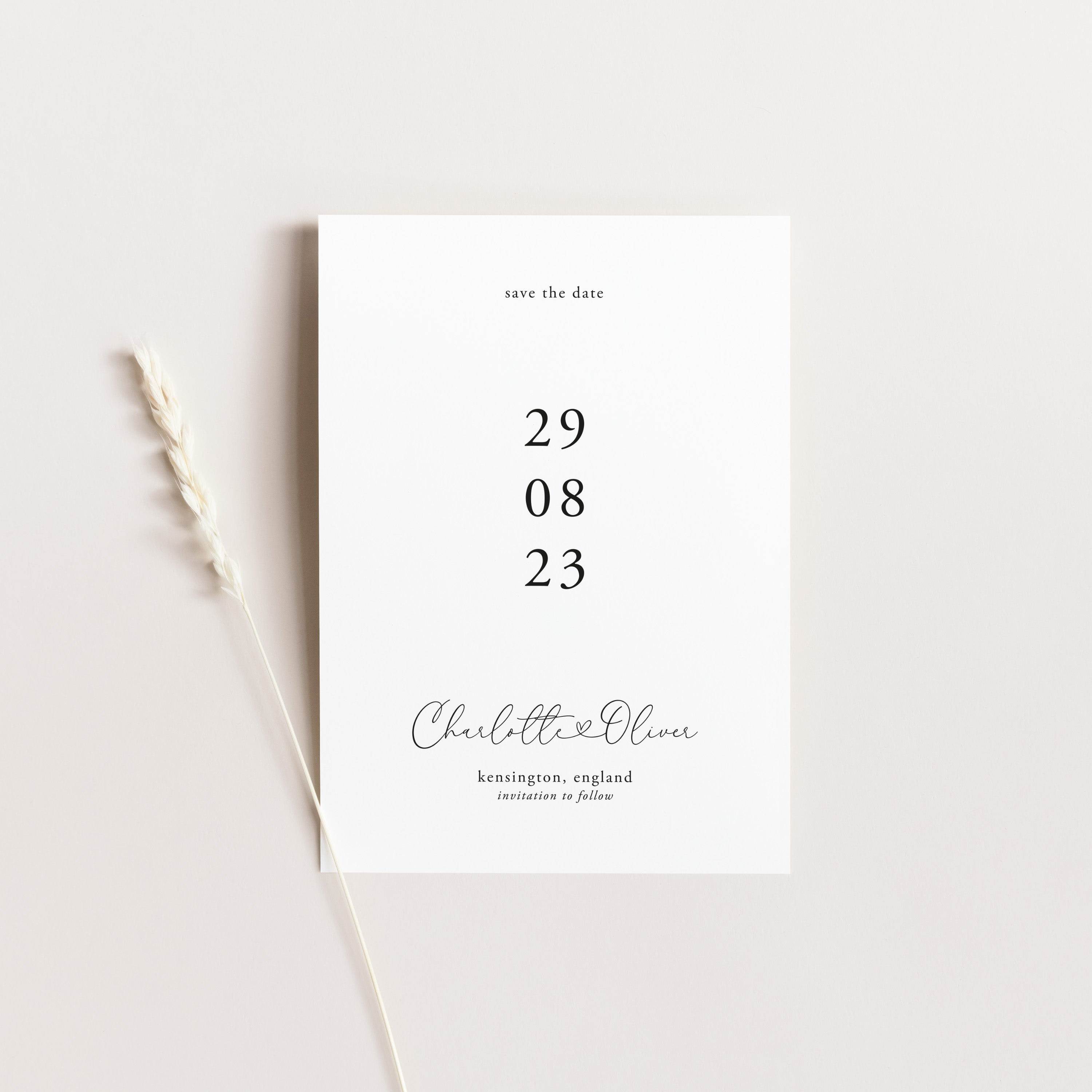 Modern Wedding Save the Date Card - Windsor Collection, Elle Bee Design