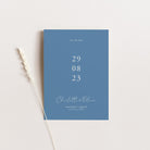 Modern Wedding Save the Date Card in New Blue with White Ink - Windsor Collection, Elle Bee Design