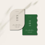 Grey and Green Modern Shaped Wedding Save the Date Cards - Windsor Collection, Elle Bee Design